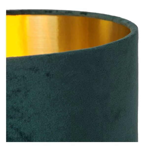Tischlampe Stoff Glas Grün Gold 47 cm E14 blendarm