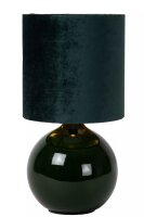 Tischlampe Stoff Glas Grün Gold 47 cm E14 blendarm