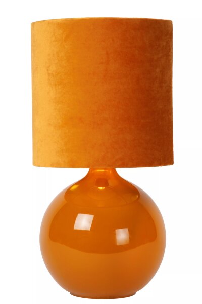 Tischlampe Stoff Glas Ockergelb Gold 47 cm E14 blendarm