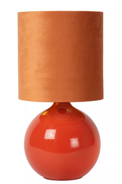Tischlampe Stoff Glas Orange 47 cm hoch E14 blendarm