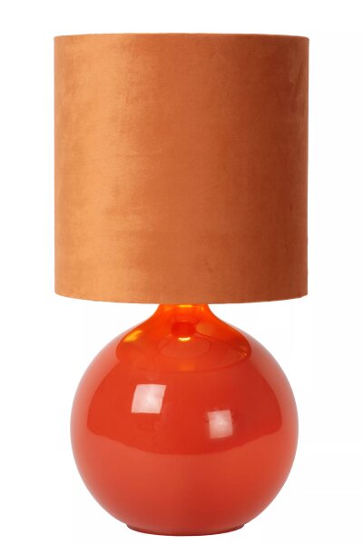 Tischlampe Stoff Glas Orange 47 cm hoch E14 blendarm