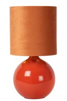 Tischlampe Stoff Glas Orange 47 cm hoch E14 blendarm