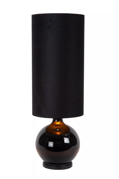 Gemütliche Stehlampe Stoff Glas Schwarz 100 cm E27
