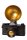 Kleine Tischlampe Vintage Schwarz Gold 30 cm E14 Kamera