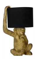 Tischlampe Stoffschirm Schwarz Gold 45 cm E14 gem&uuml;tlich