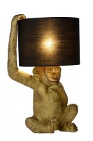 Tischlampe Stoffschirm Schwarz Gold 45 cm E14 gemütlich