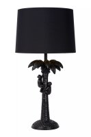 Tischlampe Stoff Schwarz Affen Palme 57,5 cm groß E27