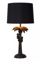 Tischlampe Stoff Schwarz Affen Palme 57,5 cm groß E27
