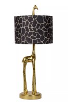Stoff Tischleuchte Giraffe Gold Braun E27 60,5 cm groß