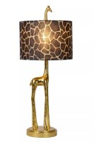 Stoff Tischleuchte Giraffe Gold Braun E27 60,5 cm groß