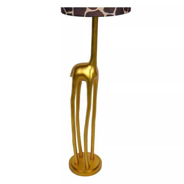 Stoff Stehleuchte Giraffe Gold Braun E27 160 cm groß