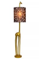 Stoff Stehleuchte Giraffe Gold Braun E27 160 cm groß
