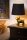 Porzellan Tischleuchte Gold Stoff 31,5 cm E14 blendarm