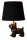 Porzellan Tischleuchte Schwarz Stoff 31,5 cm E14 Modern