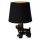 Porzellan Tischleuchte Schwarz Stoff 31,5 cm E14 Modern