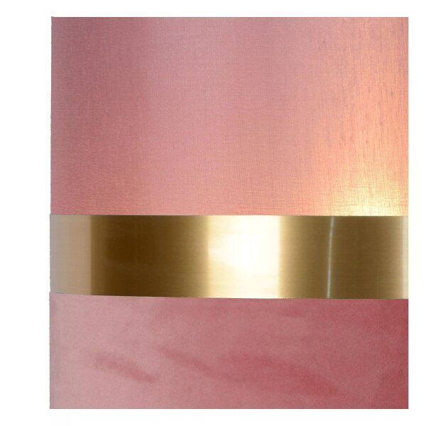 Stilvolle Pendelleuchte Stoff Pink Gold E27 Ø30 cm rund
