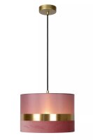 Stilvolle Pendelleuchte Stoff Pink Gold E27 &Oslash;30 cm...