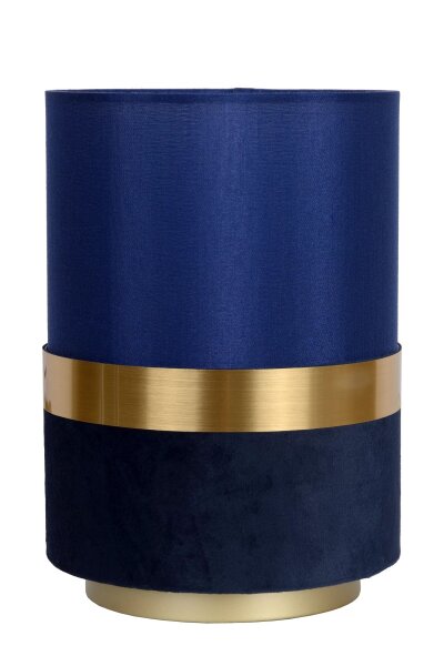 Stilvolle Tischlampe Stoff Blau Gold E14 22 cm Vintage