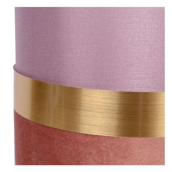 Elegante Tischlampe Stoff Pink Gold E14 22 cm Vintage