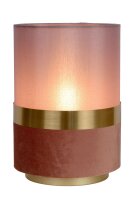 Elegante Tischlampe Stoff Pink Gold E14 22 cm Vintage