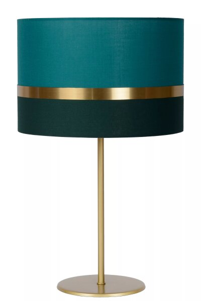 Tischlampe Stoffschirm Grün Gold 50 cm E14 blendarm