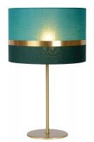 Tischlampe Stoffschirm Grün Gold 50 cm E14 blendarm