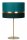 Tischlampe Stoffschirm Grün Gold 50 cm E14 blendarm