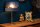 Tischlampe Stoffschirm Blau Gold 50 cm E14 blendarm