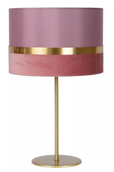 Tischlampe Stoffschirm Pink Gold 50 cm E14 blendarm