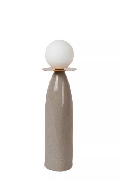 Tischlampe Porzellan Glas Grau Weiß 45 cm G9 blendarm