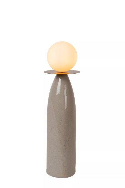 Tischlampe Porzellan Glas Grau Weiß 45 cm G9 blendarm