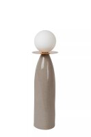 Tischlampe Porzellan Glas Grau Weiß 45 cm G9 blendarm