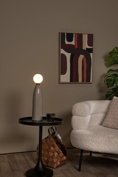 Tischlampe Porzellan Glas Grau Weiß 48,8 cm G9 wohnlich