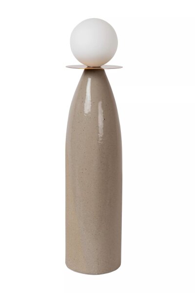 Tischlampe Porzellan Glas Grau Weiß 53 cm G9 gemütlich