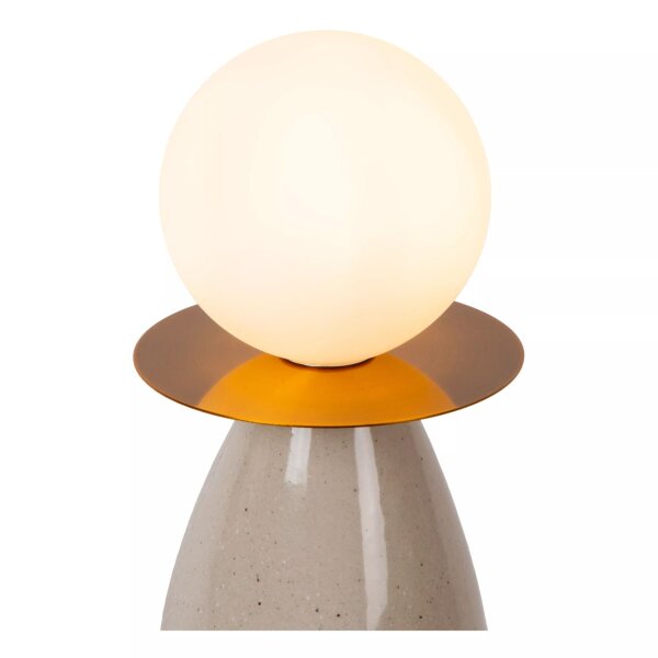 Tischlampe Porzellan Glas Grau Weiß 53 cm G9 gemütlich