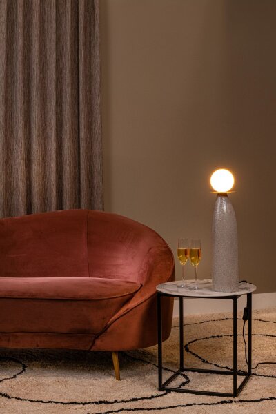 Tischlampe Porzellan Glas Grau Weiß 53 cm G9 gemütlich