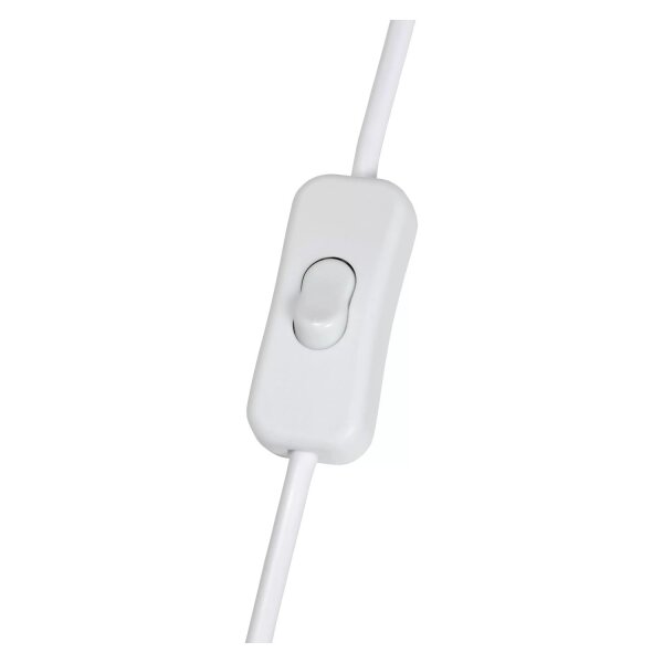 Wandlampe Holz Weiß H:22 cm Kabel Stecker E27 Retro