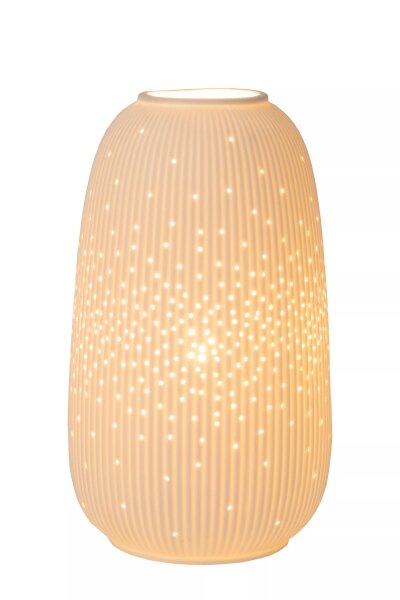 Dekorative Tischlampe Porzellan Weiß E14 24,1 cm klein