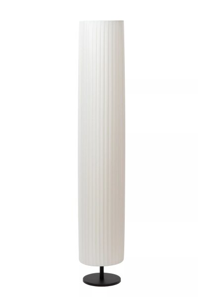 Runde Stehleuchte Stoffschirm Weiß E27 120 cm 2-flammig