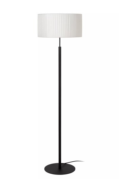 Stehlampe Stoff Metall Weiß Schwarz 150 cm E27 wohnlich
