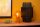 Pilz Tischlampe Glas Orange 28 cm klein E27 Retro