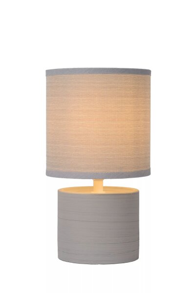 Blendarme Tischlampe Keramik Stoff Grau E14 26 cm klein