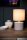 Blendarme Tischlampe Keramik Stoff Beige E14 26 cm