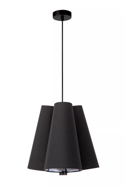 Hängelampe Stoff Schwarz E27 3-flmg Ø34 cm blendarm
