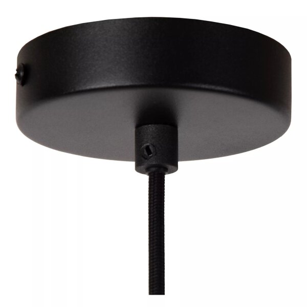 Hängelampe Stoff Schwarz E27 3-flmg Ø34 cm blendarm