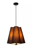 Hängelampe Stoff Schwarz E27 3-flmg Ø34 cm...