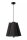 Hängelampe Stoff Schwarz E27 3-flmg Ø34 cm blendarm