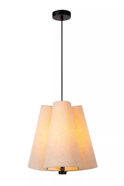 Hängelampe Stoff Beige E27 3-flammig Ø34 cm blendarm
