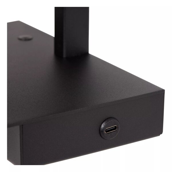Wandleuchte Stoff Schwarz H:45 cm E27 Kabel Stecker