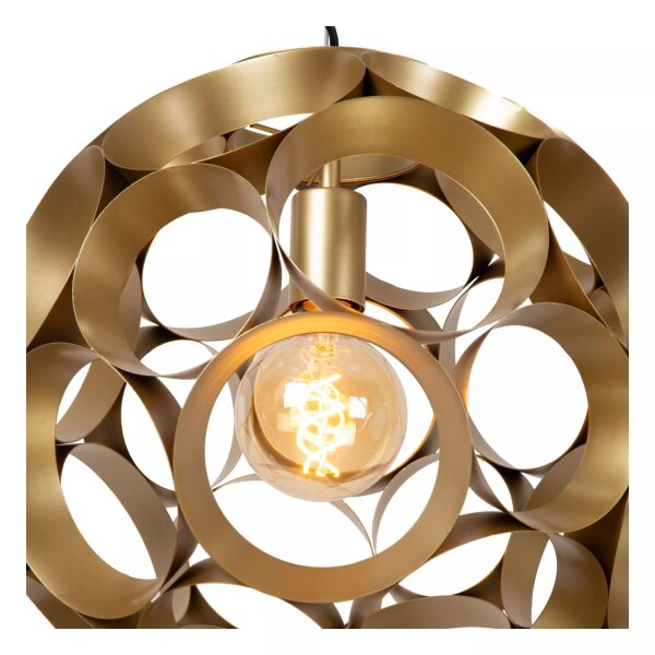 Stilvolle Pendelleuchte Metall Kugel Gold Ø40 cm E27